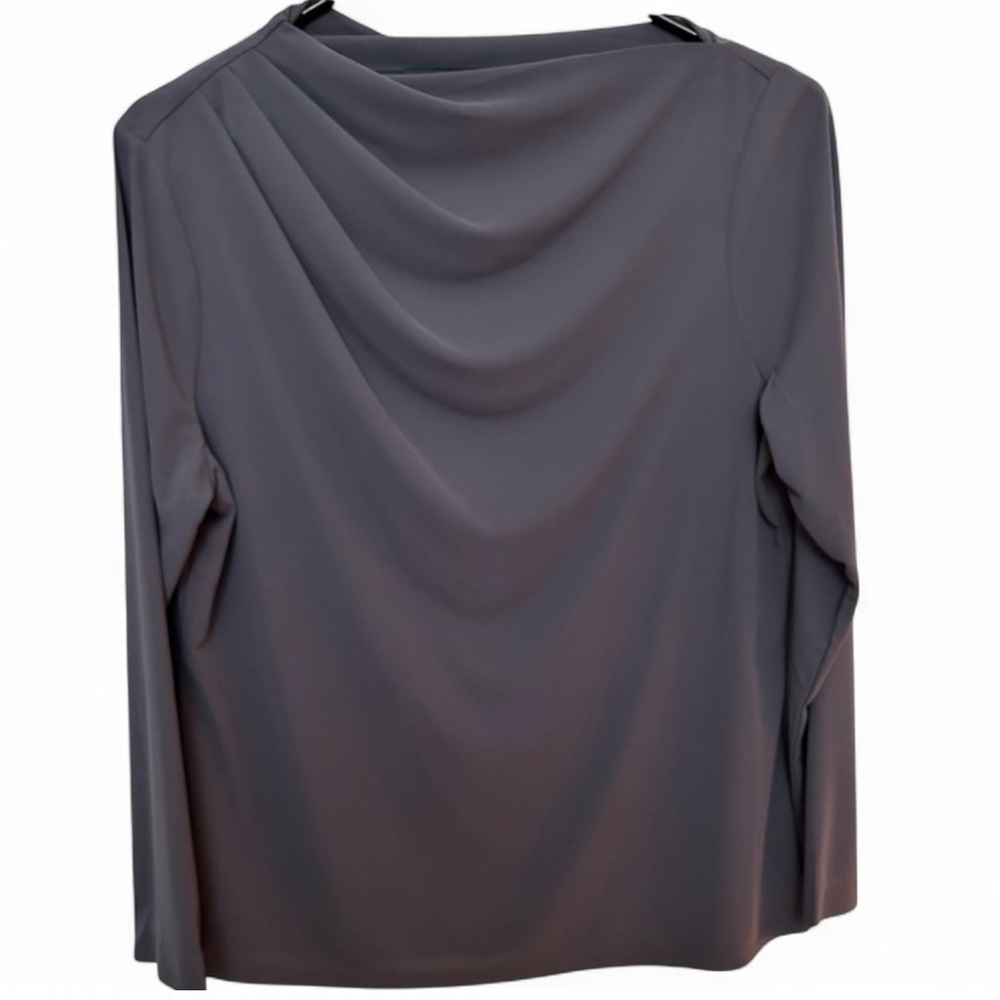 Minimalist Grey Cowl Neck Blouse/Top